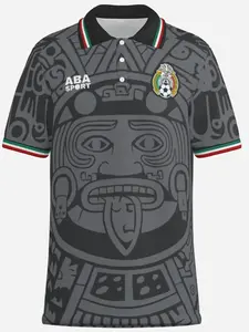 1998 Mexico Away Football Jersey, Short Sleeve Polo Design, Perfect for Fans & Collectors, French World Cup, Sporty Style, Fitted Fit, Soccer Shirt