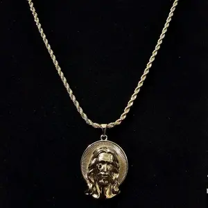 Rope Chain with Pendant 14K Gold-Plated