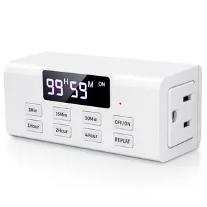 Countdown Timer Outlet Up to 99 Hours Large Screen and Repeat Function Indoor Auto Shut Off Timers for Charger Light Vacation Security Digital Timers for Electrical Outlets
