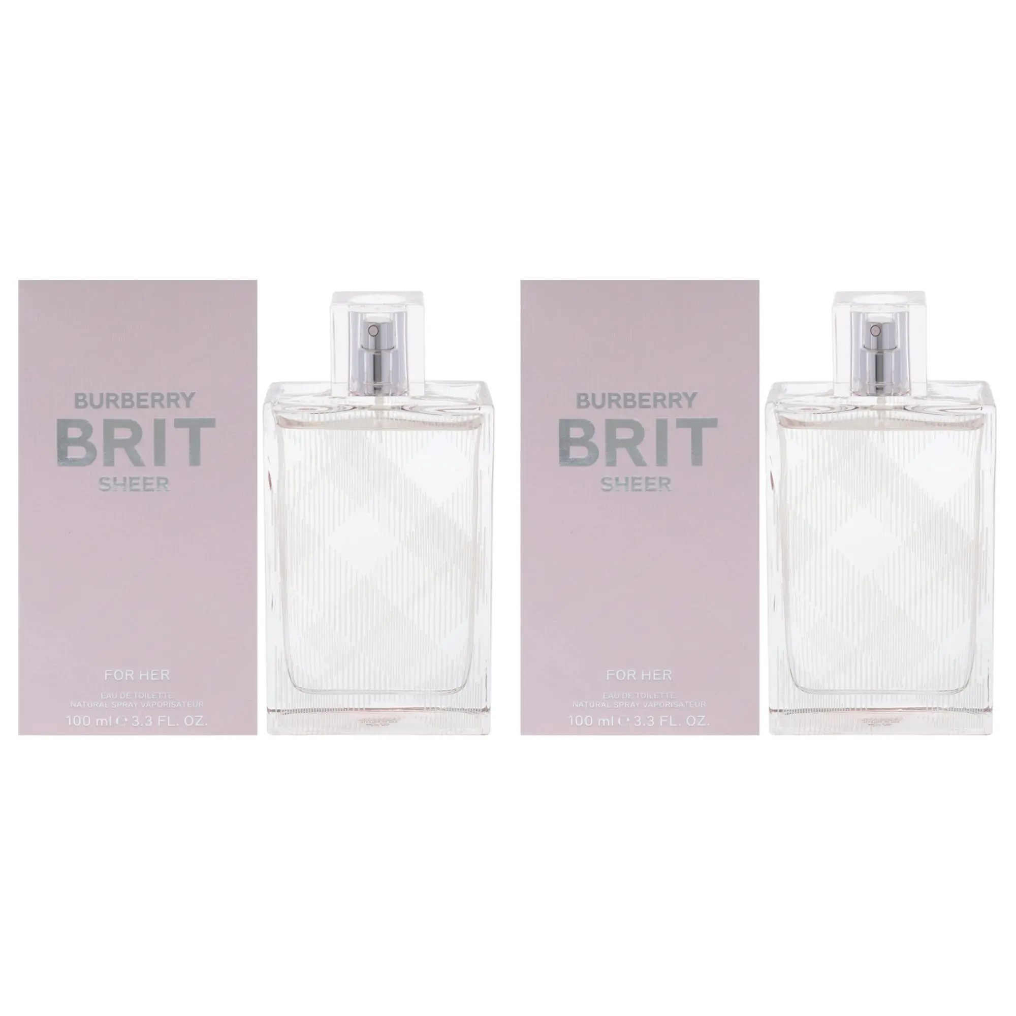 BURBERRY Brit Sheer Women's EDT Spray - 3.3 oz, 2 Bottles Pack (Beauty & Personal Care Fragrance), Two Bottles