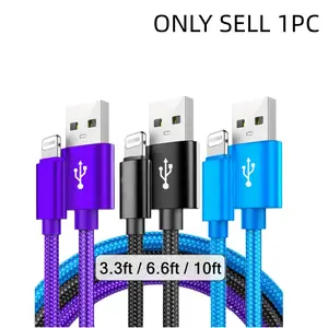 Nylon Braided Lightning Cable for iPhone 14/13/12/pro Max/x/XR/XS/8/7/6s/6/iPad, Male to Male USB Charging Data Sync Cord, Multifunctional Charging Cable, 3.3ft/6.6ft/10ft
