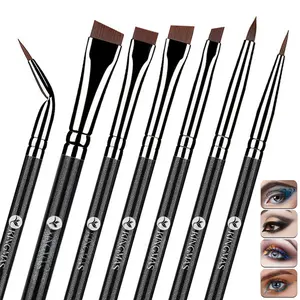 7 count Eyeliner Brush Set, Angled Flat Gel Eye Liner Makeup Brushes, Ultra Thin Liner Brush, Fine Point Eyeliner Brushes for Women Girls