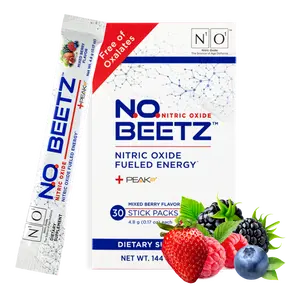 N.O. Beetz Nitric Oxide Supplement - Flavorful Mixed Berry Flavor - 30 Stick Packs - Free of Oxalates - Enhances Hydration & Cellular Energy - 4.87 oz - Healthcare Vitamin Dietary