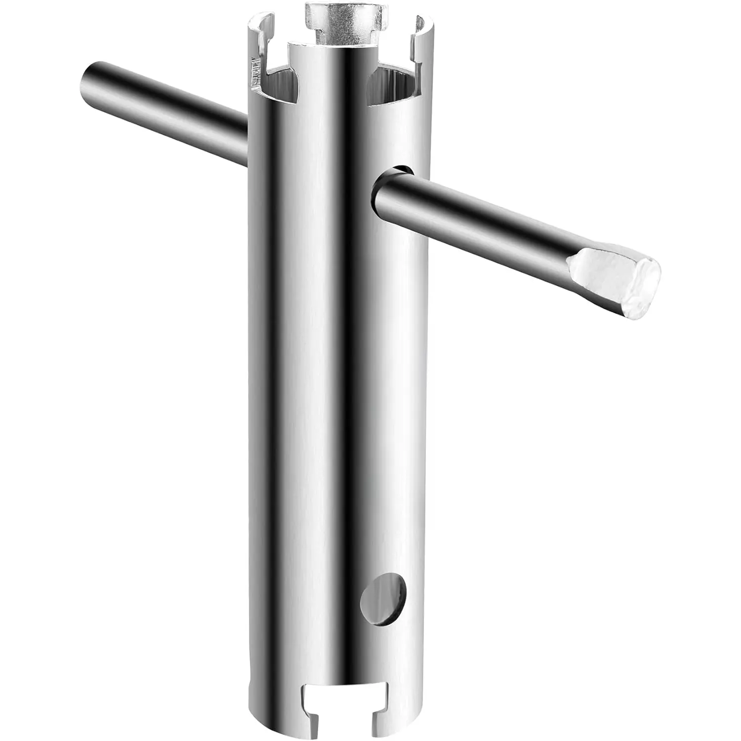 Long Reach Basket Strainer Wrench, Universal Sink Strainer Wrench with Sliding Handle, Double End, 1/2" & 3/8 "