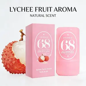 3 Pcs Vanilla Amber Gourmand Jelly Perfume Balm Set, Solid Fragrance Travel Kit, Almond Caramel & Lychee Scents, Long Lasting, Gift for Her