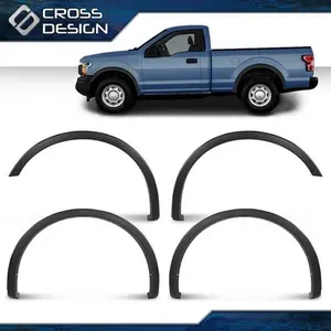 CROSSDESIGN Fit For 18-20 Ford F150 Leather texture Factory Style Fender Flares Black Cover