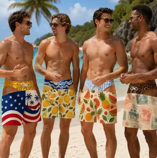 Custom Funny Patriotic Men Swim Trunks, Hairy Butt Beach Shorts, Big Booty Gag Gift for Him, Mens Bathing Suit, Bachelor Party Shorts