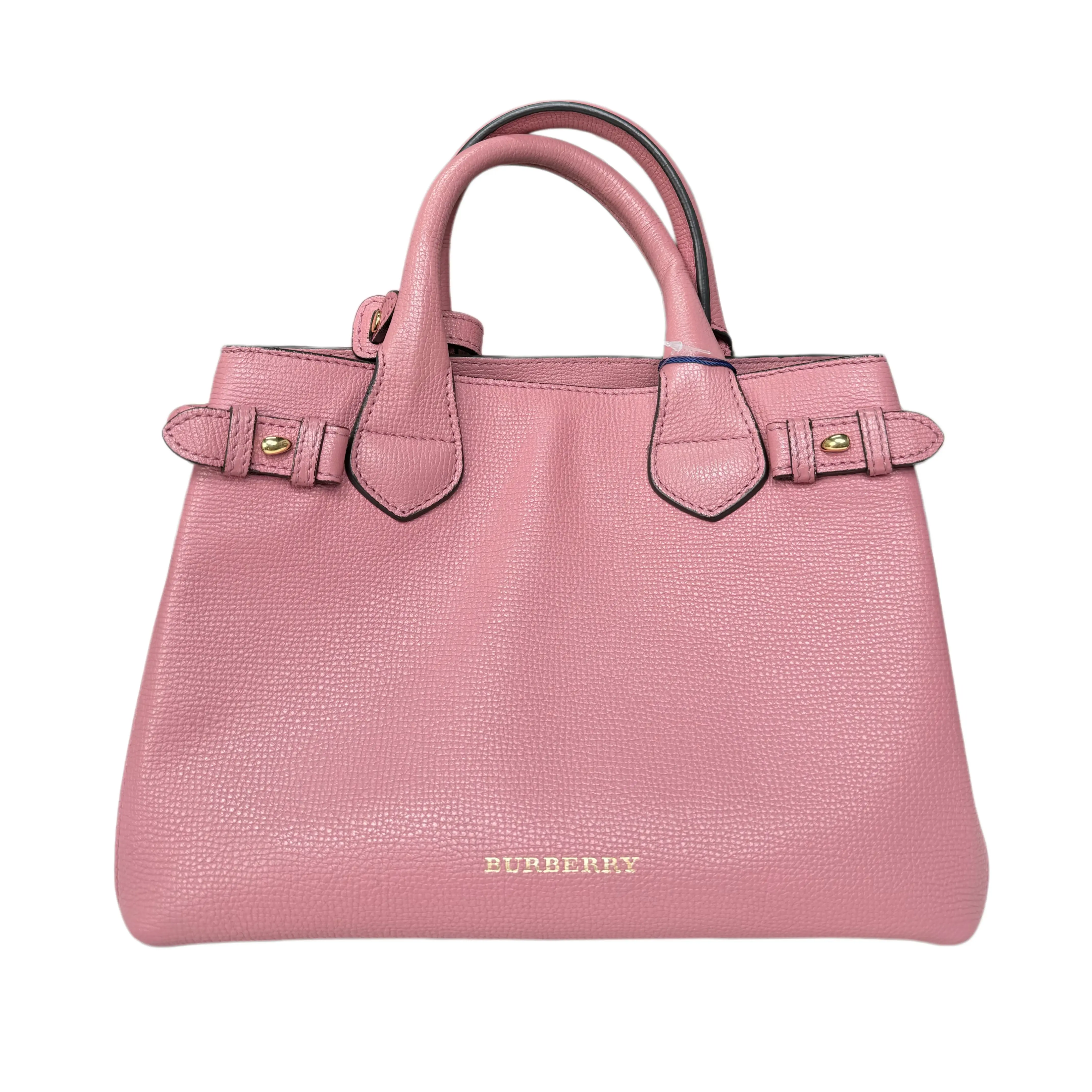 Pre-owned BURBERRY . Crossbody Bags The Banner Series Pink Grainy Calf Leather Mini Tote Crossbody Bag
