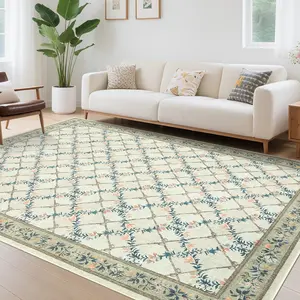 Modern Floral and Geometric Print Rug Soft Non-slip Ultra-thin Foldable Interior Decorative Rug Low-pile Non-shedding Washable for Bedrooms Dining Rooms Offices Game Rooms Laundry Rooms and Party Decorations