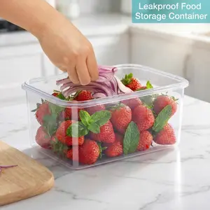 5 Piece Food Storage Container with Lids (5 Containers + 5Lids) - Plastic Food Containers with Lid, Airtight Leak Proof Snap Lock, BPA Free Storage Containers