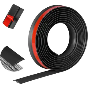 20Ft Self Adhesive Floor Transition Strip Peel and Stick PVC Threshold Strip for Carpet to Tile Floor Edging Trim, Fits Threshold Height Less Than 5mm Black