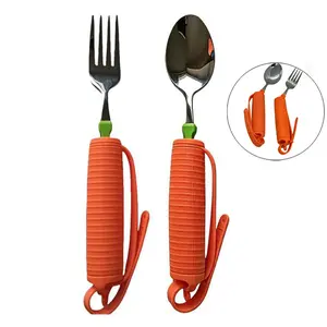 anti shaking spoon,Adaptive Spoon for Parkinsons & Hand Tremors,  Anti-Shake Utensil with Adjustable Strap & Bendable Neck, Ergonomic Handle , Assistive Eating Aid for Elderly, Arthritis, Stroke Recovery,  Elderly for Daily & Travel Use