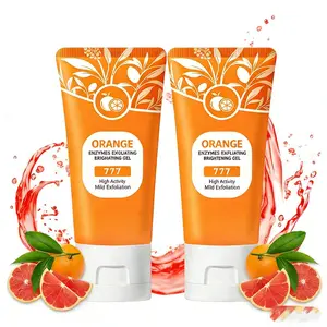 Orange Enzymatic Exfoliating Gel, Gentle Non-Irritating Face Exfoliator for Sensitive Skin, Deep Cleansing Dead Skin Remover, Moisturizing No Tightness Facial Scrub for Daily Skincare,gel peel,skin gentle peel.