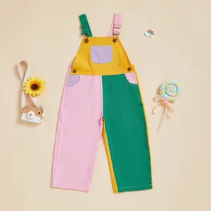 Global Baby 2026 Spring Style Boys Girls Version Contrast Color Patch Overalls Children's Colorful Big Pocket Pants End 2026 Spring Style Boys Girls Version Contrast Color Patch Overalls