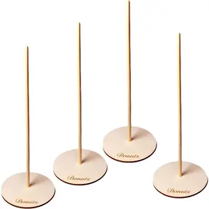 Donut Stand Wooden 4 Pack, Donut Holder, Donut Tower Stand, Doughnut Display Stand Set- Elegant Bagel Holder for Dessert Table, Wedding, Birthday,Baby Shower, Class Reunion,and Party Decor Organiser Racks