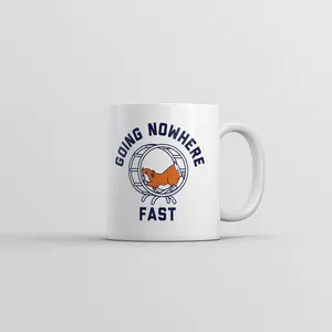 Going Nowhere Fast Mug Funny Sarcastic Hamster Graphic Novelty Coffee Cup - 11oz Funny Coffee Mugs Ceramic Printed Drinkware Cup