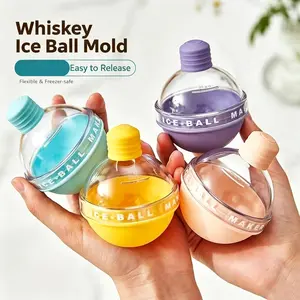 4-Piece Set Small Light Bulb Ice Ball Molds, Whiskey Home Use Round Ice Cube Maker, Convenient Kitchen Tool for Drinks, Flexible