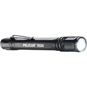 Pelican Compact Portable Light White LED Bulb - 224 Lumens, Black Aluminum Body Mini Flashlight, 2 AAA Alkaline Batteries Included (019200-0001-110)
