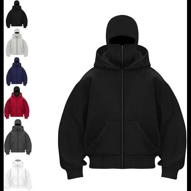 Balaclava Hoodie With Built-In Zip - Men's Athletic Autumn Winter Sweatshirt