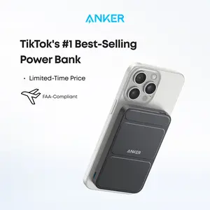 【Magnetic Power Bank】Anker 5,000mAh Magnetic Power Bank, Wireless Portable Charger with Foldable Stand & Side USB-C Port, Battery Pack for iPhone 17/16/15/14/13#DealsForYouDays