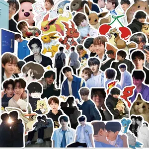 Kpop Actor Sticker, 50pcs/set Creative Korean Drama Actor Pattern Decorative Sticker, DIY Decals for Water Bottle, Laptop, Phone, Scrapbooking, Journal