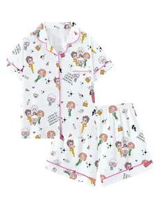 Teen Golden Girl movie Short Sleeve Pajama Set, Comfortable Sleepwear for All Seasons, Cute Loose-Fitting Nightwear Gift