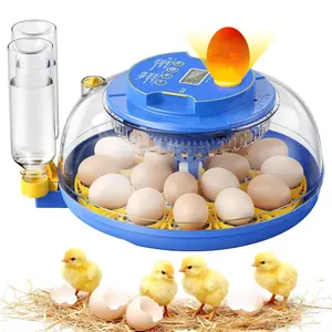 18 Egg Incubators for Hatching Eggs, 360° View with Automatic Egg Turning & Humidity Control, 2 Egg Trays, Built in Egg Candler for Hatching Chicken, Duck, Goose, Quail, Ideal for Home, Classroom, Laboratory, Farm