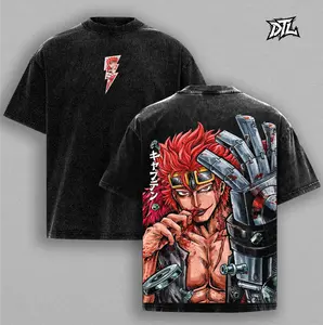 Eustass Captain Kid One Piece Graphic Oversized Vintage Washed Tee | Vintage Washed Tee Unisex Oversize Anime Manga Washed Heavyweight Cotton T-shirt