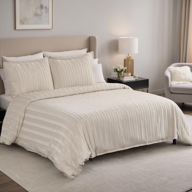 Beige Bohemian Jacquard Bedding Set, Wrinkle-Resistant & Machine Washable - Warm Breathable Comfort for Kids & Adults, Queen Duvet Cover, Ultimate Christmas Gift