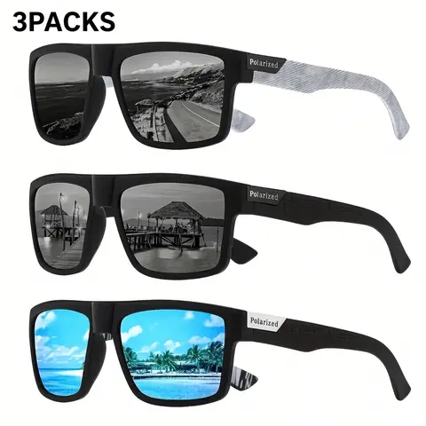 Adults' 3-Pack Fashion Sports Glasses - Polarized Animals Polka Dot Sports Eyeglasses, UV Protection, Anti-Glare, Lightweight Durable Beach Trips Driving Shades