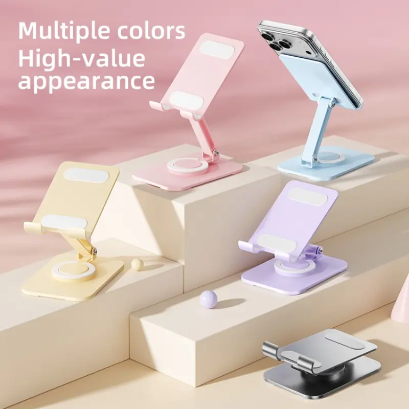 360° Rotating Tablet Stand, Multi-Functional Phone Holder, Adjustable Phone Stand, Multifunctional Phone Stand, Non-Slip Metal Desktop Stand, Silicone Anti-Crack Support, Work Life Learning TV Use