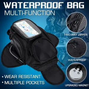 Universal Motorcycle Waterproof Phone Bag - Removable Handlebar Pouch with Touchscreen Panel for Bicycle & Bike, Perfect for GPS Navigation & Storage