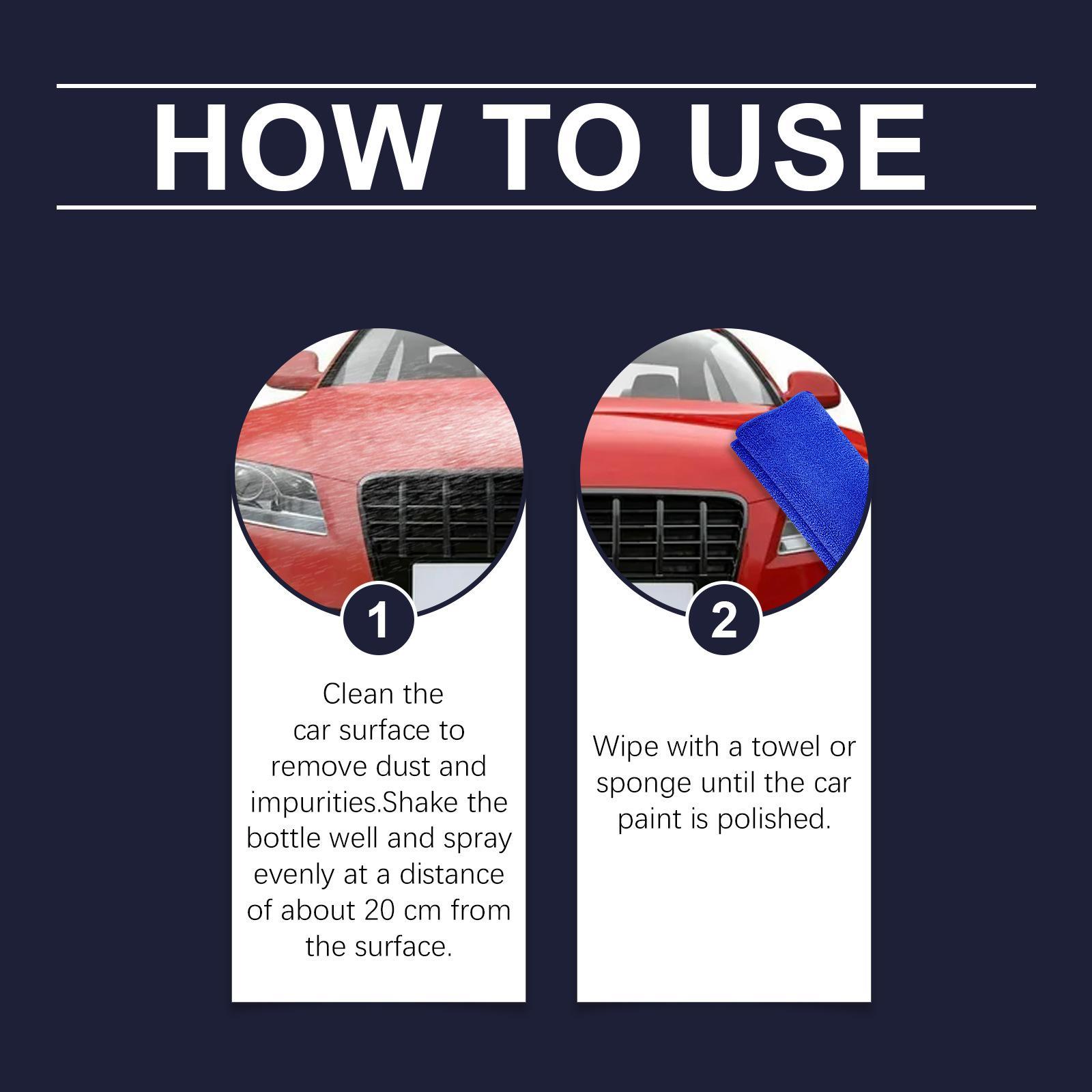 Nano Ceramic Coating Spray for Cars Fix Faded Paint Remove Dirt and Stains Restore High Gloss Shine Long Lasting Hydrophobic Protection