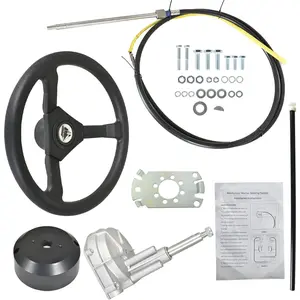13FT Boat Rotary Steering System Outboard Kit SS13714 Marine with 12.4 Inch Wheel