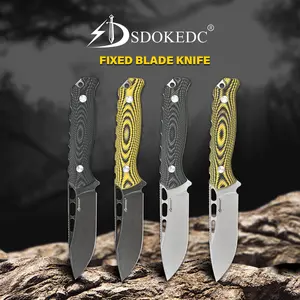 SDOKEDC DC53 Steel Utility Knife with G10 Handle and Kydex Sheath, for Outdoor Camping & Daily Use