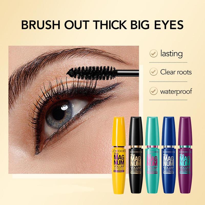 Waterproof & Sweatproof Fiber Mascara -Flash-Dry Vortex Technology with 16HR Zero-Smudge Hold & 3X Volume Boost MakeupCosmetic mascara tubing mascara