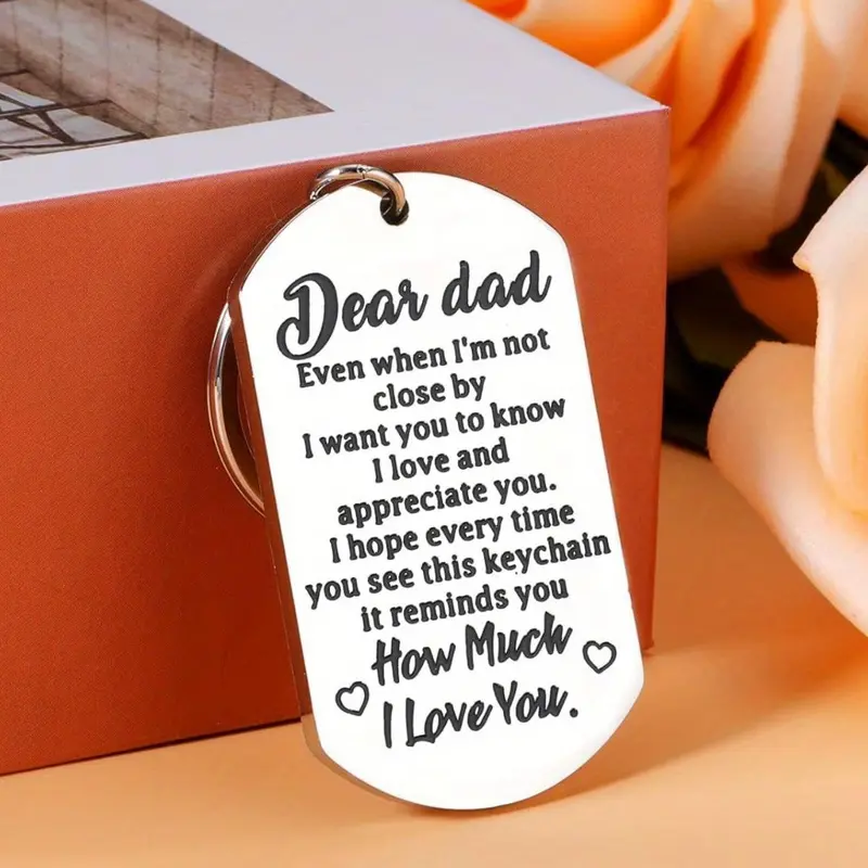 Stainless Steel Dad Keychain, Personalized Fashionable Letter Pattern Keychain for Men, Trendy All-match & Exquisite Keychain for Birthday Gift