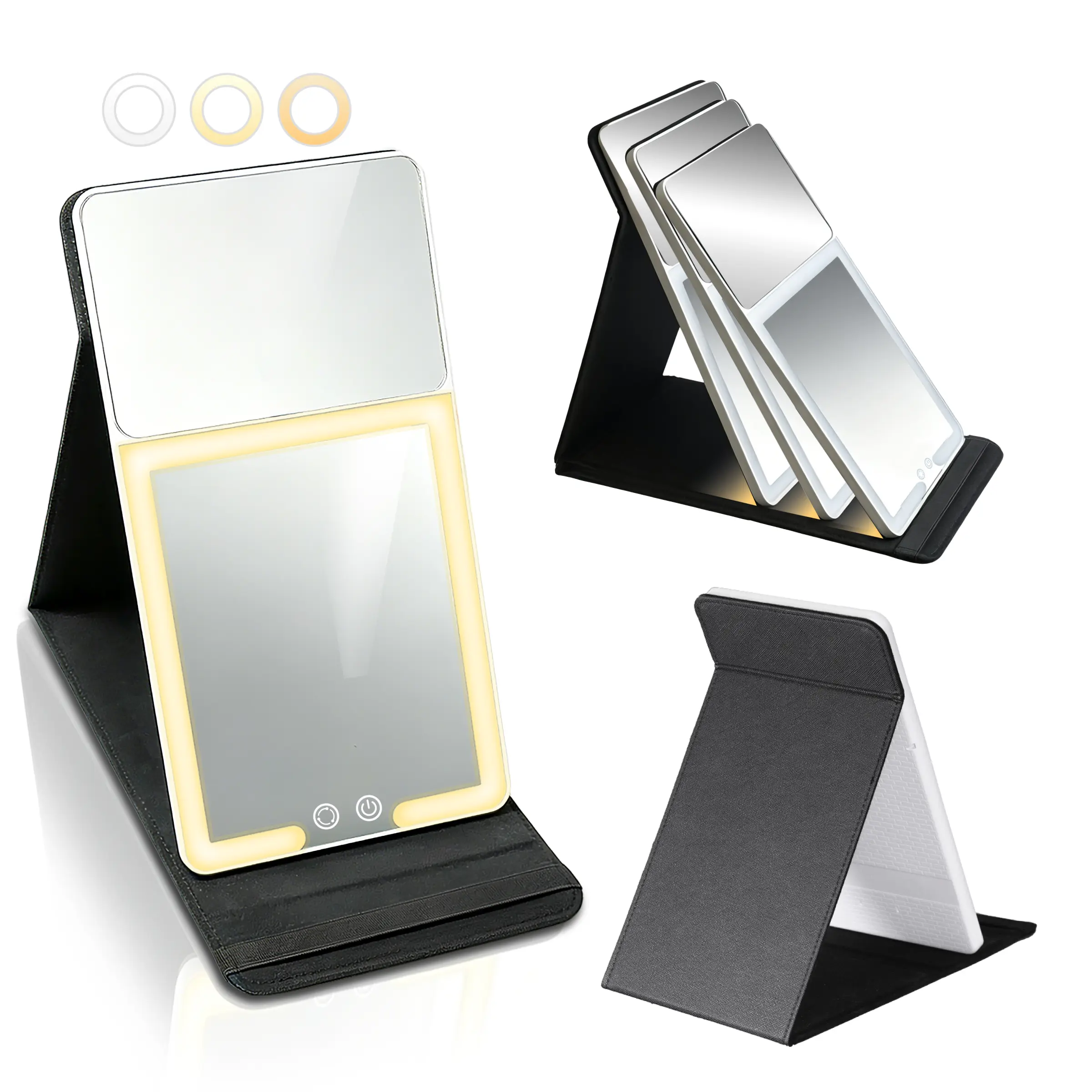 Portable LED Makeup Mirror - Dual-Sided with 20x Zoom, High-Definition Glass, Led Light for Precise Self-Care Application