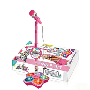 Kids Karaoke Machine - Fun, Lightweight Music Toy with Adjustable Stand, Retractable Headphones, 5-Color Disco Light Base, Durable Performance for Boys & Girls, Ideal Birthday Gift