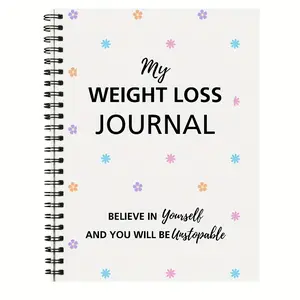 My Weight Loss Journal Weight Loss Diary and Fitness Planner Book, Daily Record and Weekly Exercise and Diet, Press Set Goals and Achieve Successfully, Stay Motivated and Self-disciplined, with Colored Floral Design, Adult Use/Floral Design/Spiral Binding