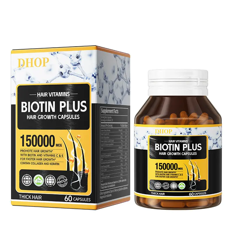 Biotin Hair Capsules Men's and Women's Hair Biotin Capsules 60 Capsules High Content Hair Care, Hair Care, Anti-hair Loss