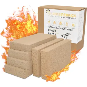 USL Insulating Fire Bricks 2500F Pack of 6 Firebricks for Internal Lining Heating Units Insulating Warming Layer for Fireplace, Steel Furnace,  Stove, Ceramic Oven Kiln, Blacksmith Forge