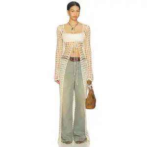 MORE TO COME Nicola Maxi Cardigan in Cream