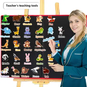 52 Pcs Animal Alphabet A-Z Felt Set, Montessori Educational Toy, Early Childhood Interactive Sorting and Word Matching Game