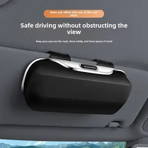 Car Sunglasses Holder Visor Clip, Car Interior Driver Seat Eyewear Organizer, Sun Glasses Storage Box, Automotive Accessories