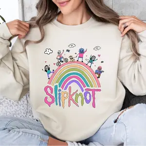 Vintage Rainbow the Slipknot Band Sweatshirt, Slipknot 90s Records Rock, Gift For Fan, Unisex Shirt In All Colors and Sizes