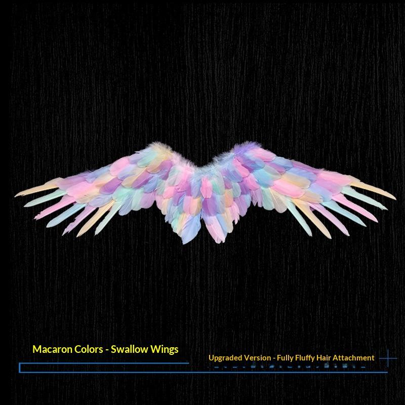 Angel Wings White Feather Swallow-Shaped for Adult Children Halloween Props Bride Flower Girl Costume Party Accessories