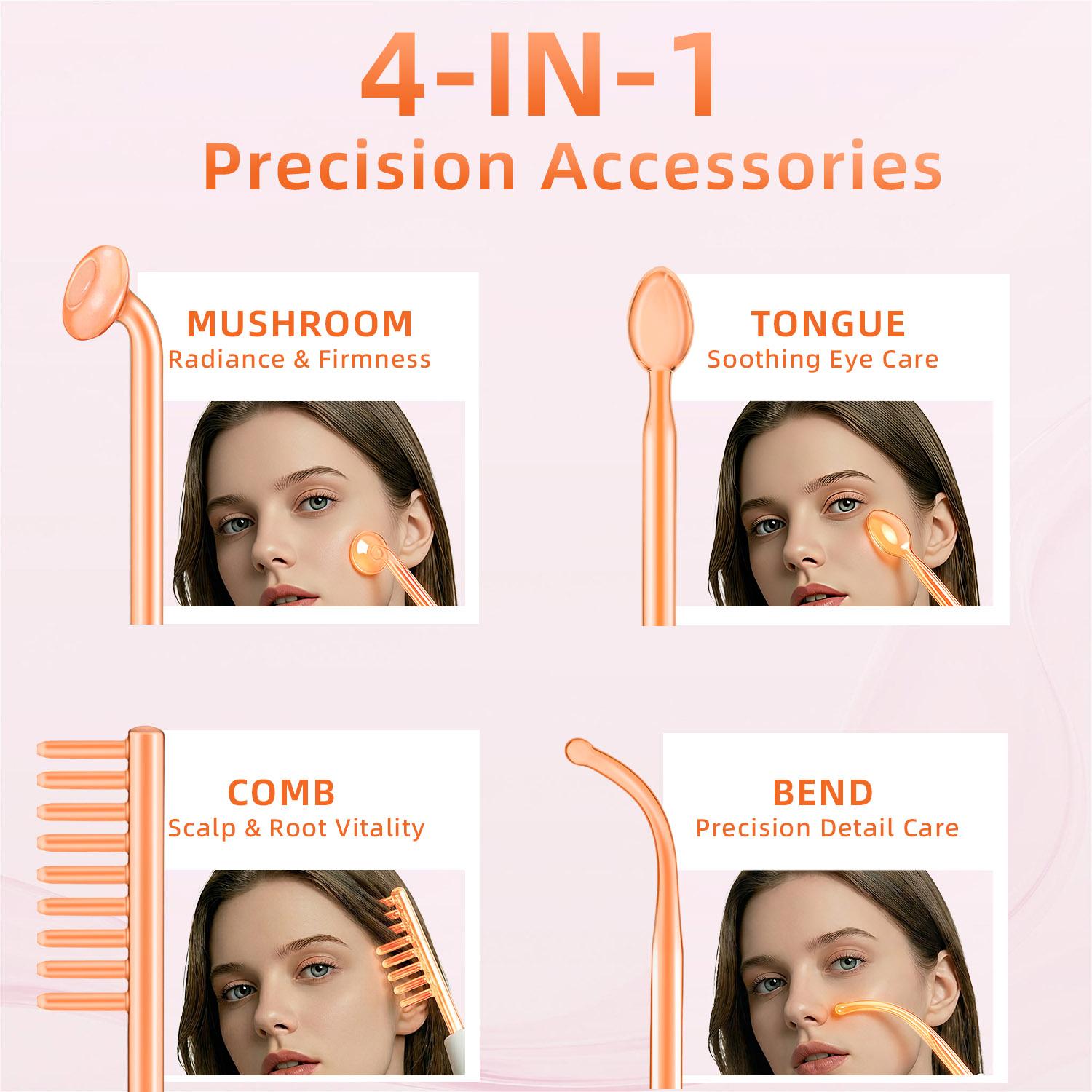 Cotsoco 4-in-1 High Frequency Electrode Wand, Professional Skincare Tools for Women, Comfortable Facial Skin Care Spa Massager, beauty product, Skin Care Gift