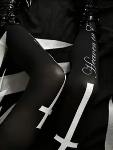 Women's Y2K Skull Long Socks, Halloween Disco Bar Tight-Fitting Stockings, Thigh High Stockings, Funny Design for Night Out & Party Wear