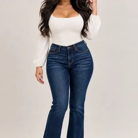 Angelica Judy Blue Mid Rise Bootcut Jean